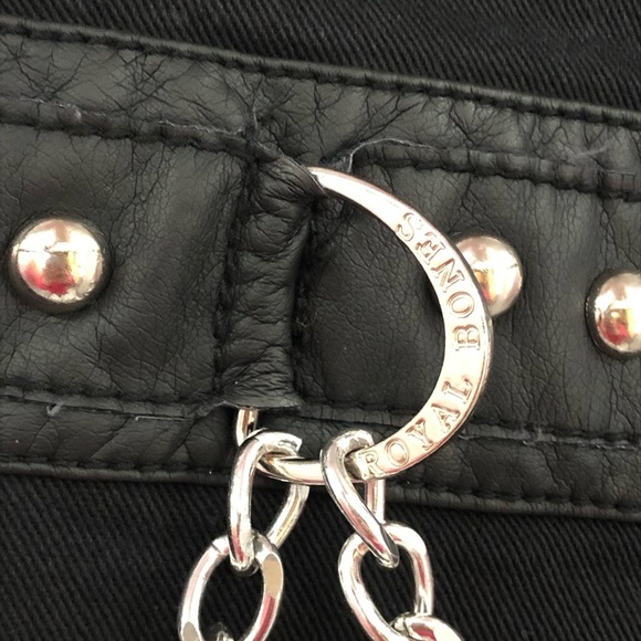 Royal Bones 7 Tripp NYC chain jeans 8 women’s black skinny full zipper goth 0615 - Picture 5 of 14